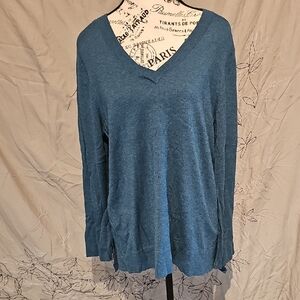Essentials Women's Blue V-Neck Sweater